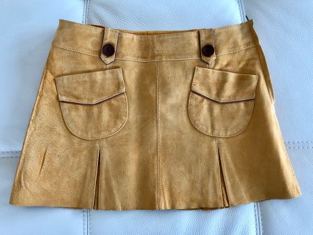 GENUINE SUEDE MINI SKIRT, SIZE XS
