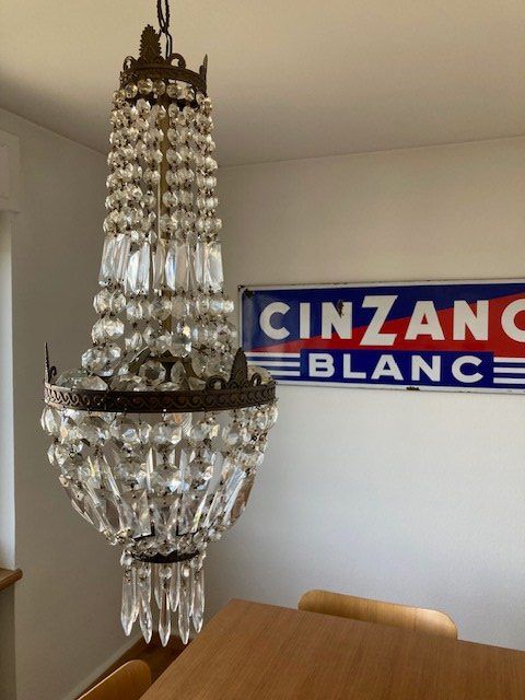 Lampadari & plafoniere: Antiker Leuchter mit Echtglas Gehänge – Usato da Meilen venduto da alb_vl72
