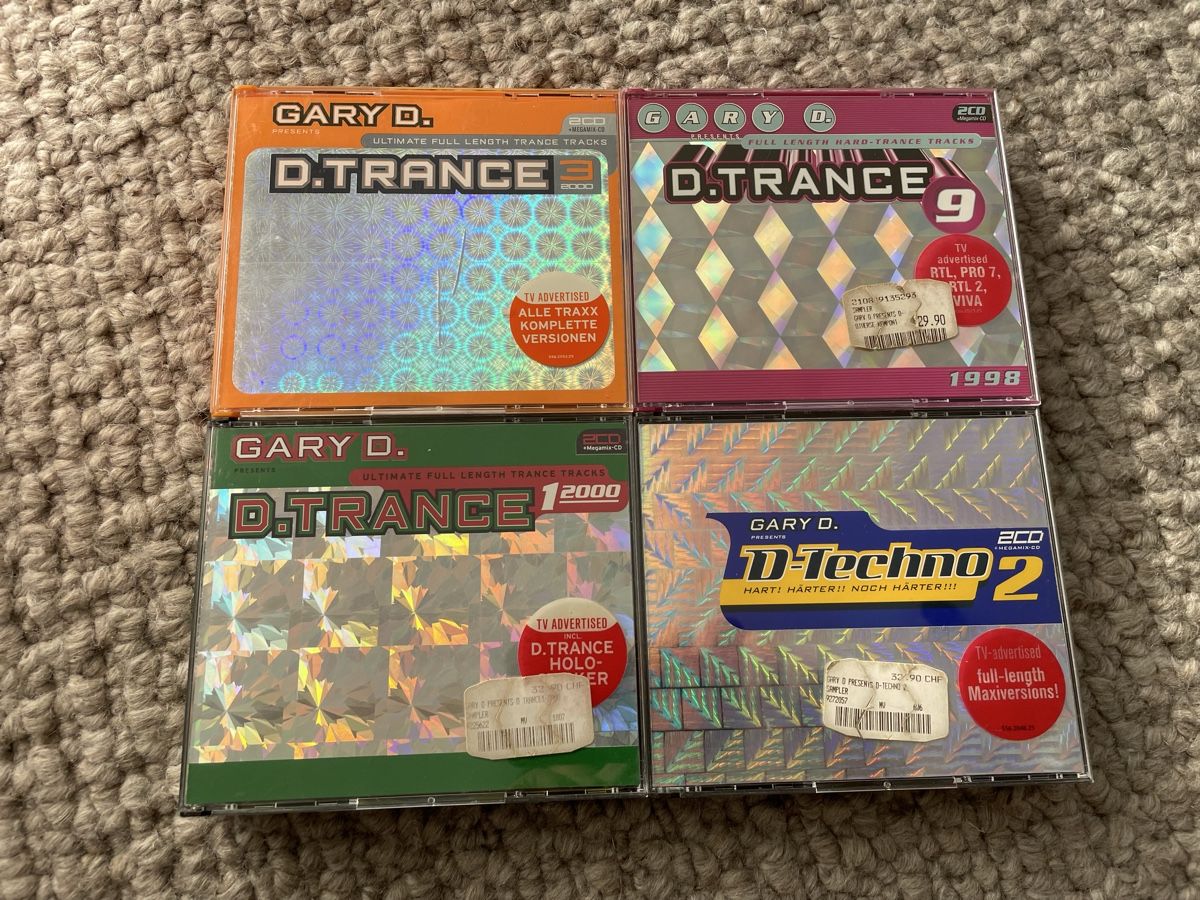 CD: 4x Gary D. (D.Trance 3+9+1/2000+D.Techno 2) – Usato da Reinach AG venduto da trigger7811
