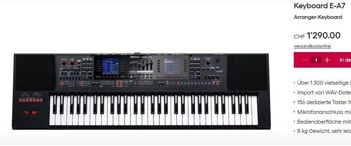 Roland Strumenti musicali: Roland E-A7 Digitalpiano / Piano numérique – Usato da Collonges venduto da arashee 7