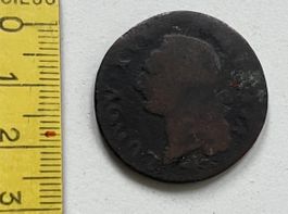 Kupfermünze antik Kopf/ evt Liard Frankreich