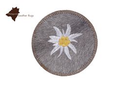 Untersetzer aus echtem Kuhfell Edelweiss (Set von 6 Stück )