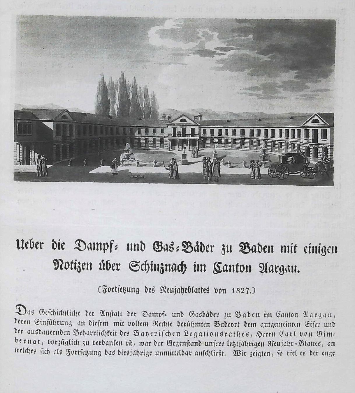 Incisioni: Schinznach Neujahrsblatt 1828 mit Ansicht – Usato da Rafz venduto da Helvet32 1