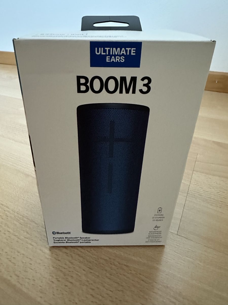 Ultimate Ears Casse acustiche: ULTIMATE EARS Boom 3 (Bluetooth, Blue) NEU – Nuovo e nell'imballaggio originale da Chur venduto da Sim7000