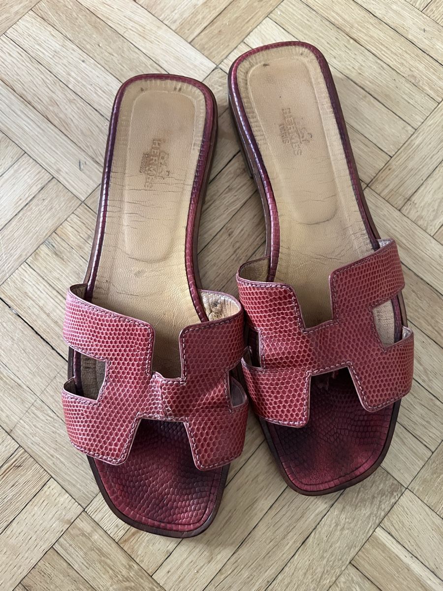 Hermès Chaussures hommes: Hermes Oran sandals lizard – D'occasion à Lugano par Vintage.Mood