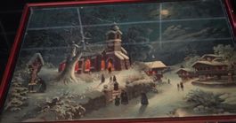 Romantische Schweizer Winterlandschaft Kunstdruck (S0154)