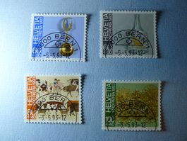 1993 Pro Patria Volkskunst 2 ET Halbmond Bern B239-242