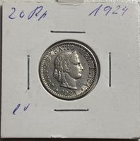 Schweiz 20 Rappen 1924 B - abart, leicht verdreht