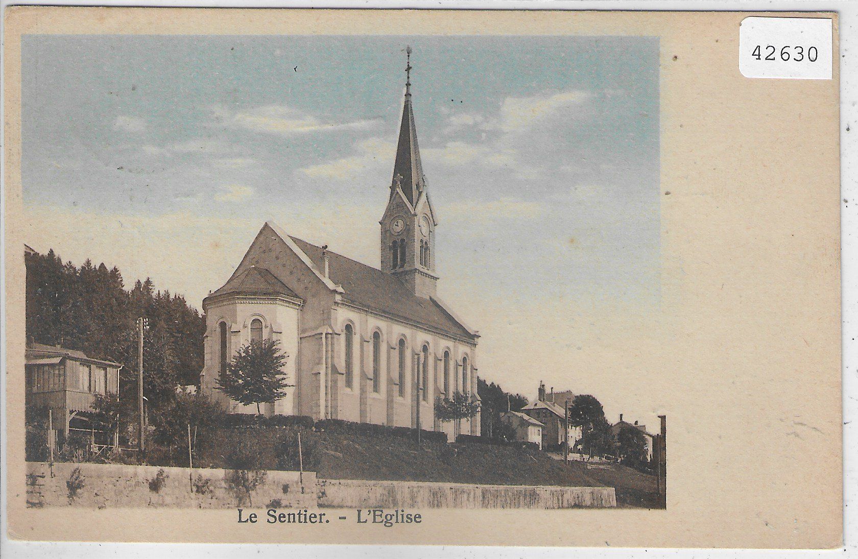 Ansichtskarten: Le Sentier - L'Eglise - coloriert – Gebraucht aus Ettingen von Kartenplanet