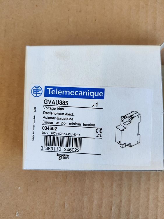 Schneider Electric GVAU385 Tesys Gv2 & Gv3 Disparador De Mínima Tensión, 380-.400V Ca 50Hz