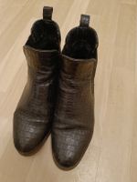 Elegante Damen Stiefeletten aus Leder, Schwarz, Gr. 36