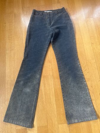 Damen Jeans Schlaghose Schwarz/Beige verwaschen Gr. 34