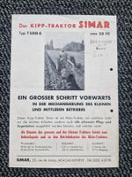 Original Prospekt SIMAR Kipp-Traktor T100A
