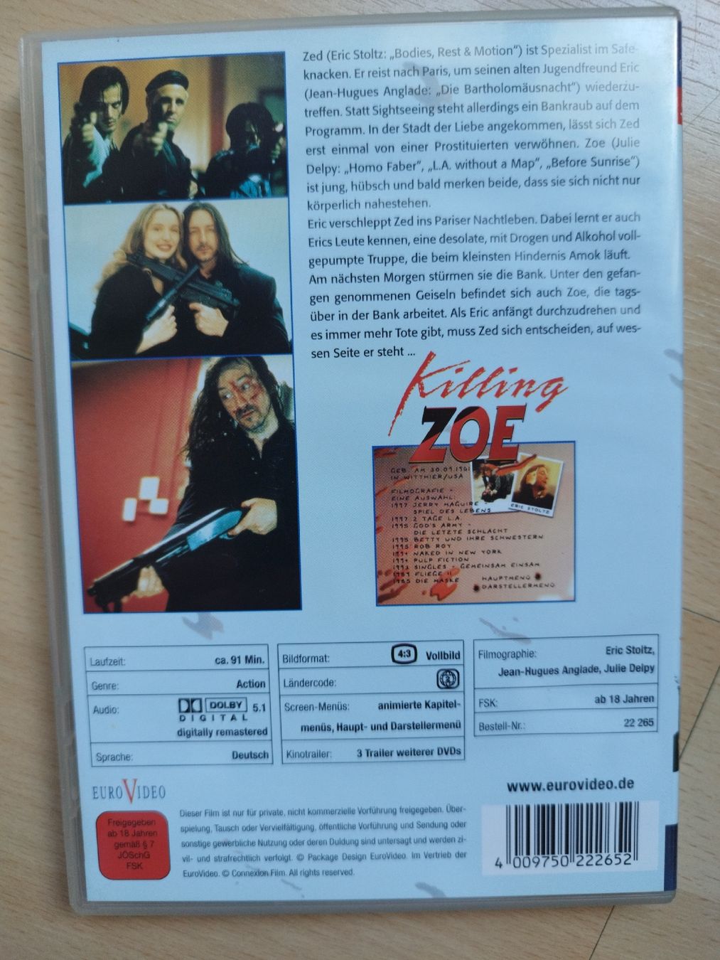 Tutti i DVDs: Killing Zoe DVD - Kult-Klassiker – Usato da Rhäzüns venduto da Badihuelsa 1