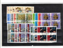 Karte mit 5 Pro Patria Viererblocks gestempelt
