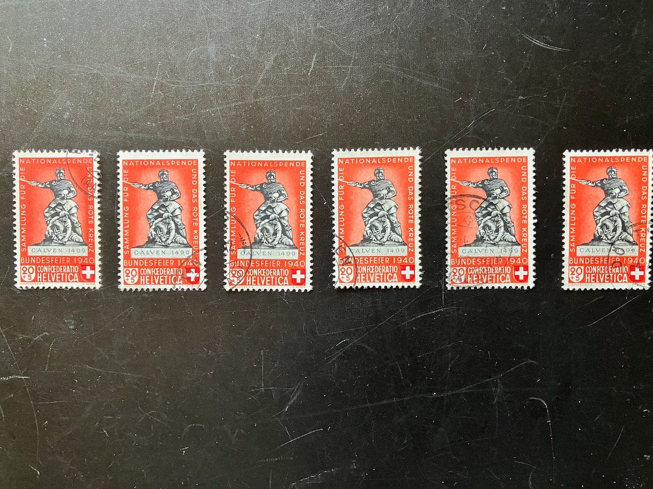 Tutti i francobolli: Pro Patria 1939 6x B5c hellrot gestempelt – Usato da Nesslau venduto da andi_hon
