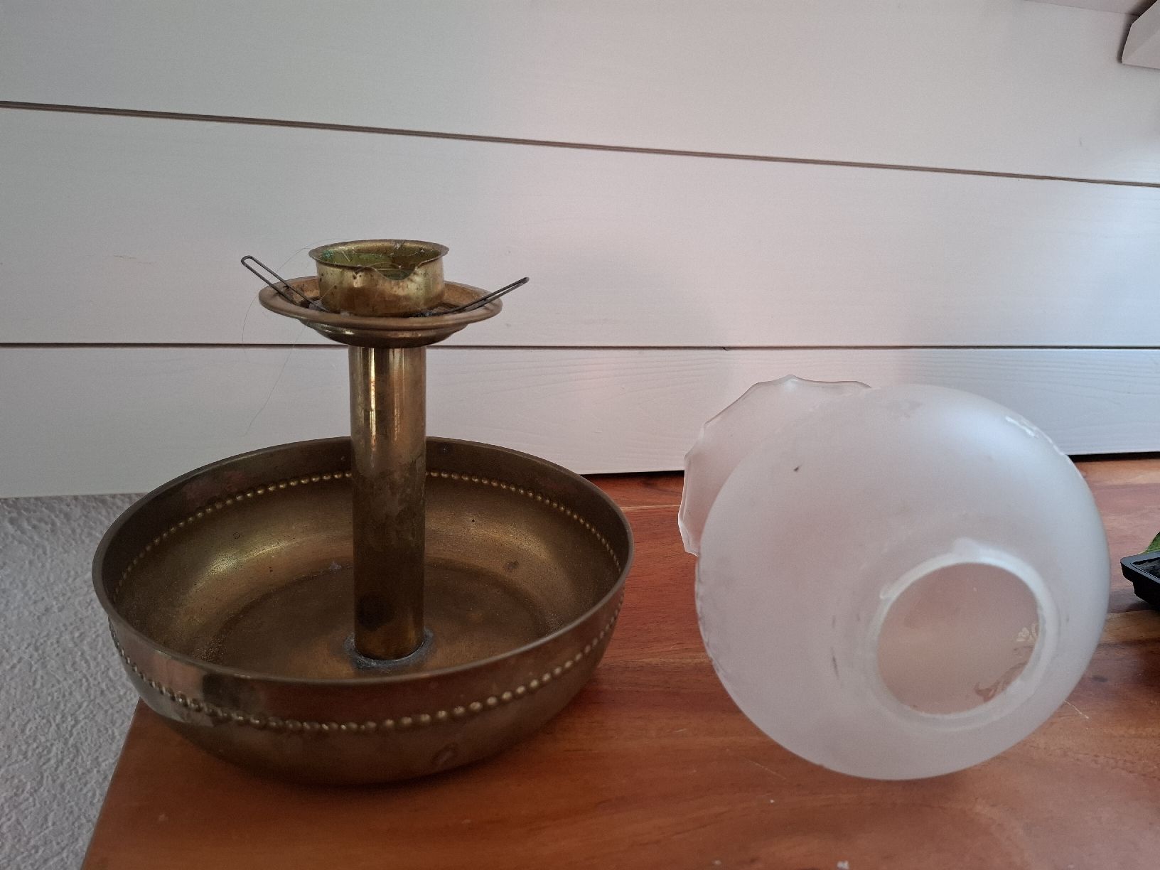 Portacandele: Antike Kerzenständer Messing Glas 1920er – Usato da Roggwil BE venduto da FCM1974 3