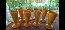 8 Glacebecher in Waffeloptik