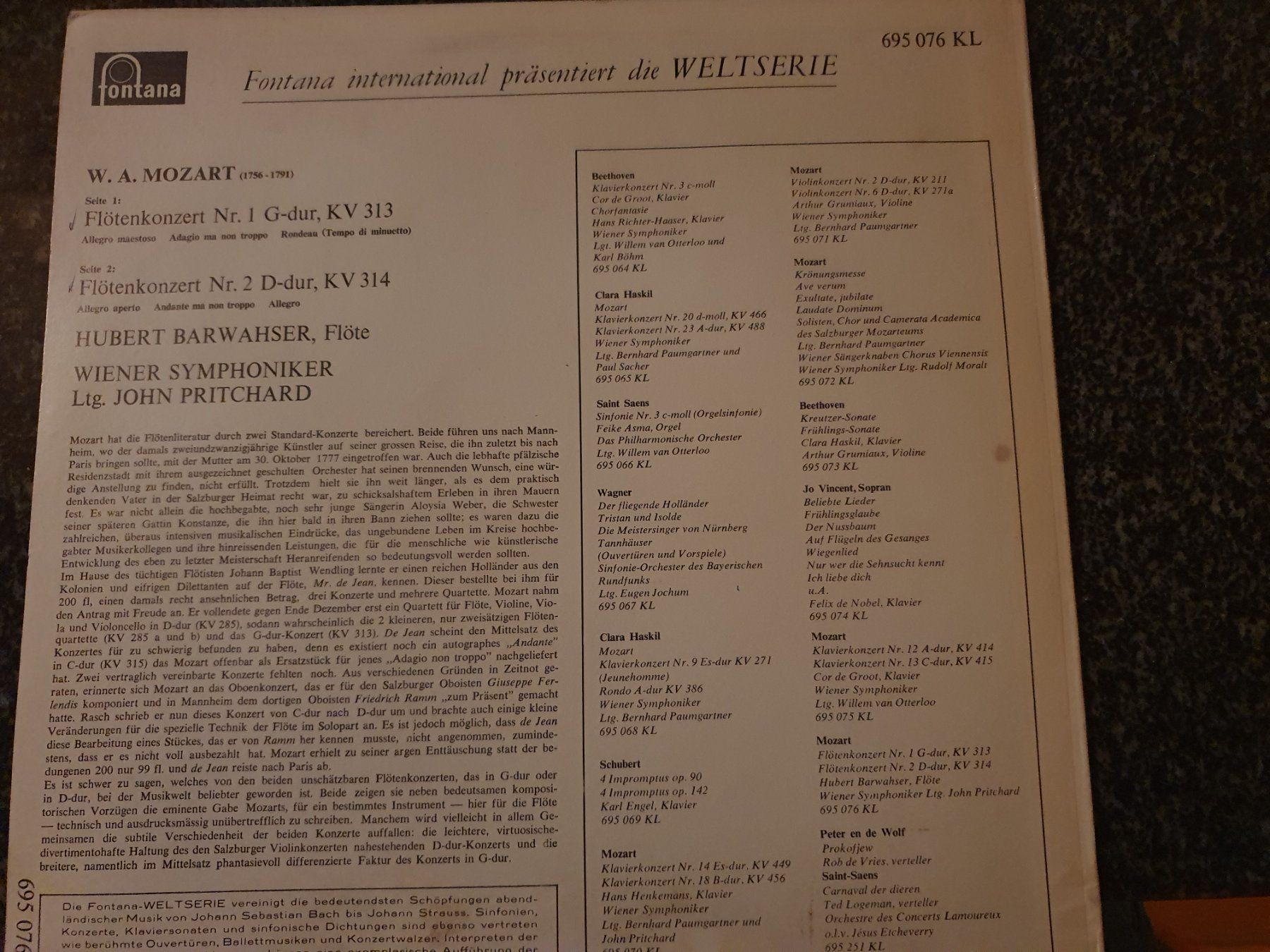 Dischi in vinile: Schallplatte - Mozart – Usato da Grandval venduto da JeroenK 1