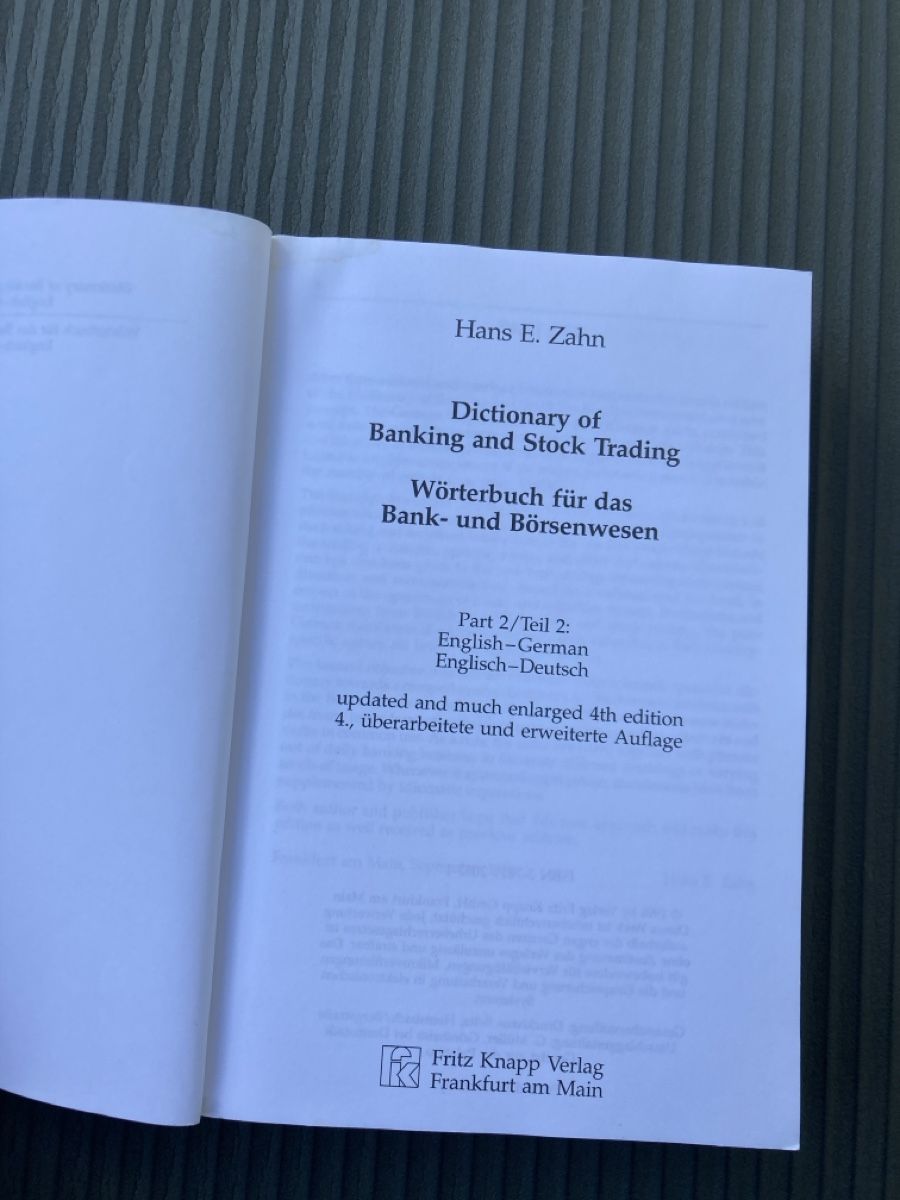 Libri: Englisch-Deutsches Finanzwörterbuch – Usato da Dübendorf venduto da rappoport 2