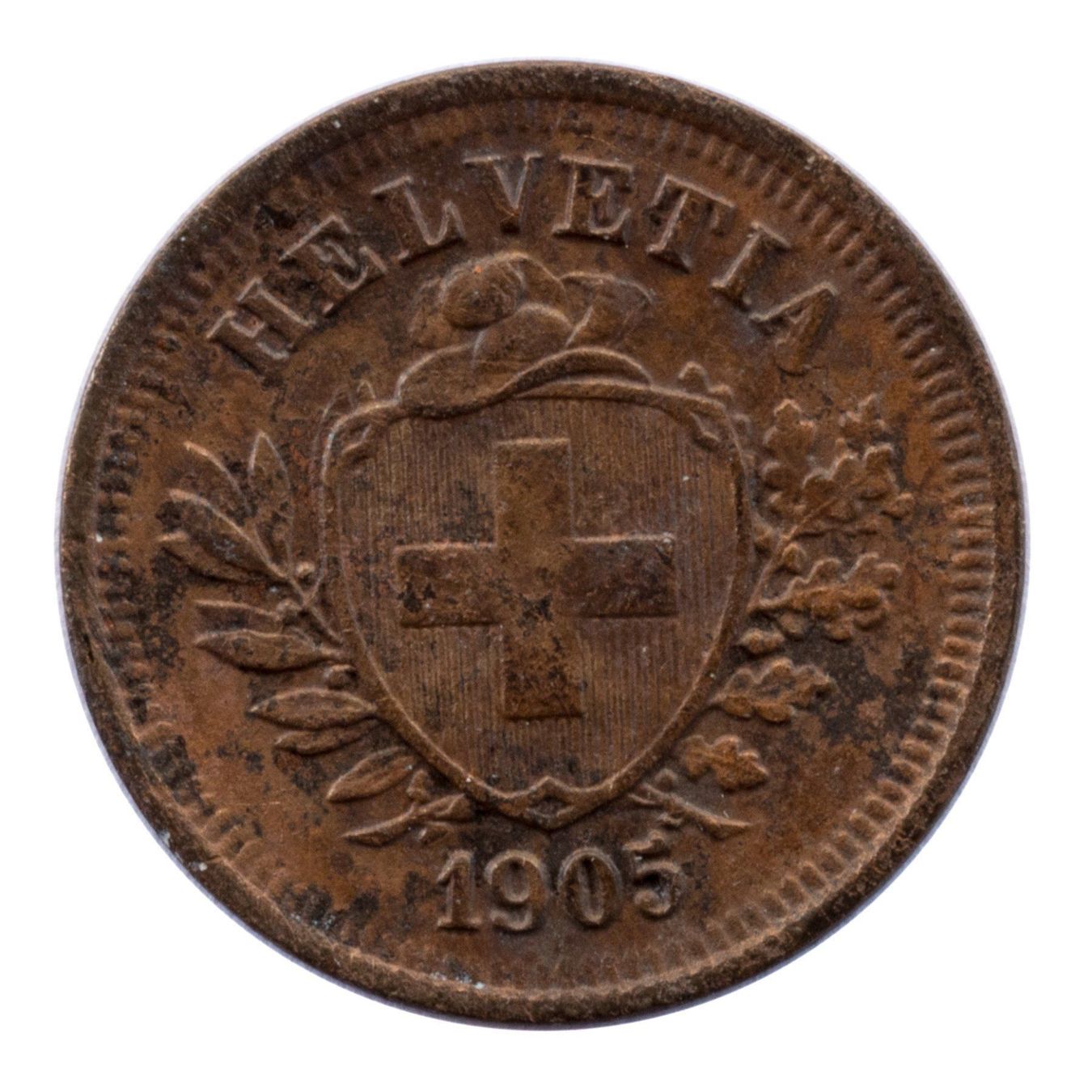 Tutti le monete: Schweiz / Suisse - 1 Rappen - 1905 - SS – Usato da Rotkreuz venduto da Swiss-Coins