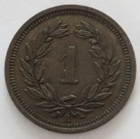 1 Rappen Münze von 1913  -  vorzüglich (vz)