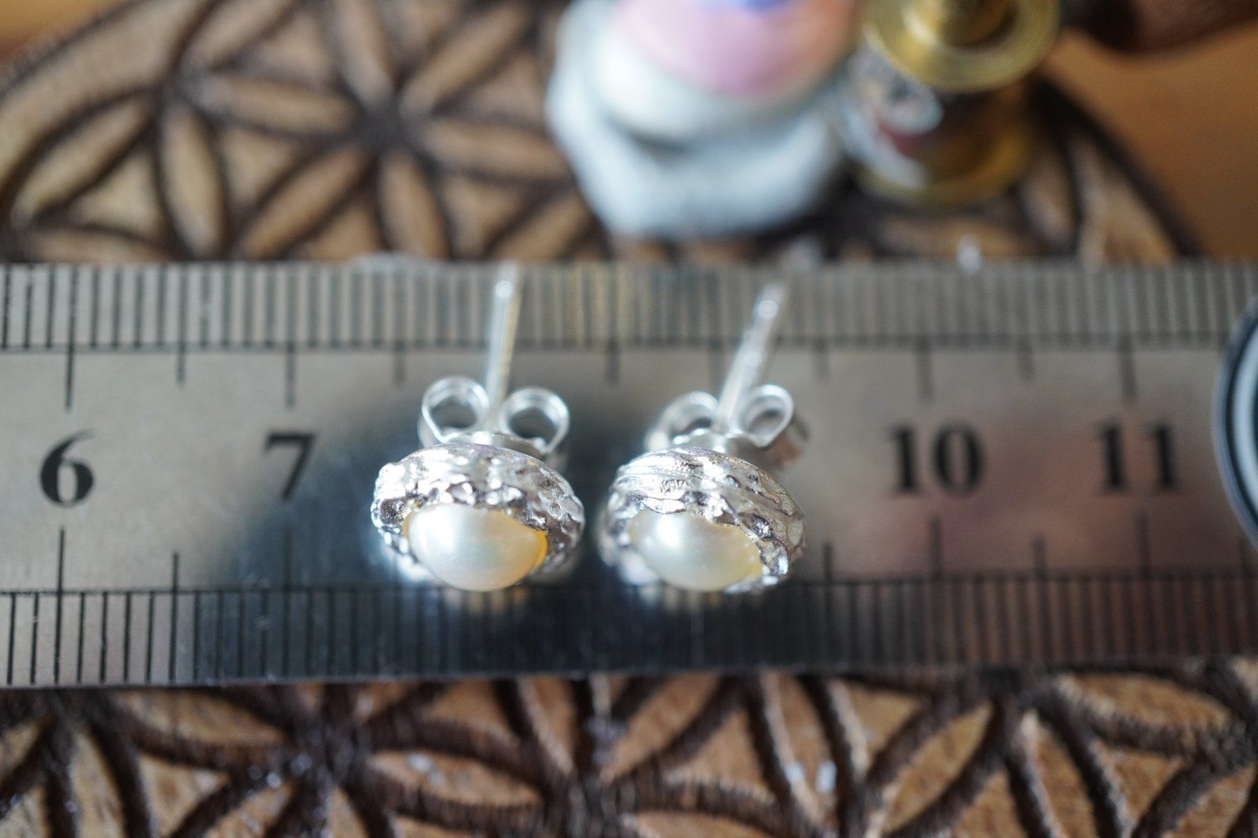 Ohrringe & -stecker: Perlen Weiss   Ohrstecker 8mm Blume Edel 925silber – Neu und originalverpackt aus Eschenbach SG von topstone 4