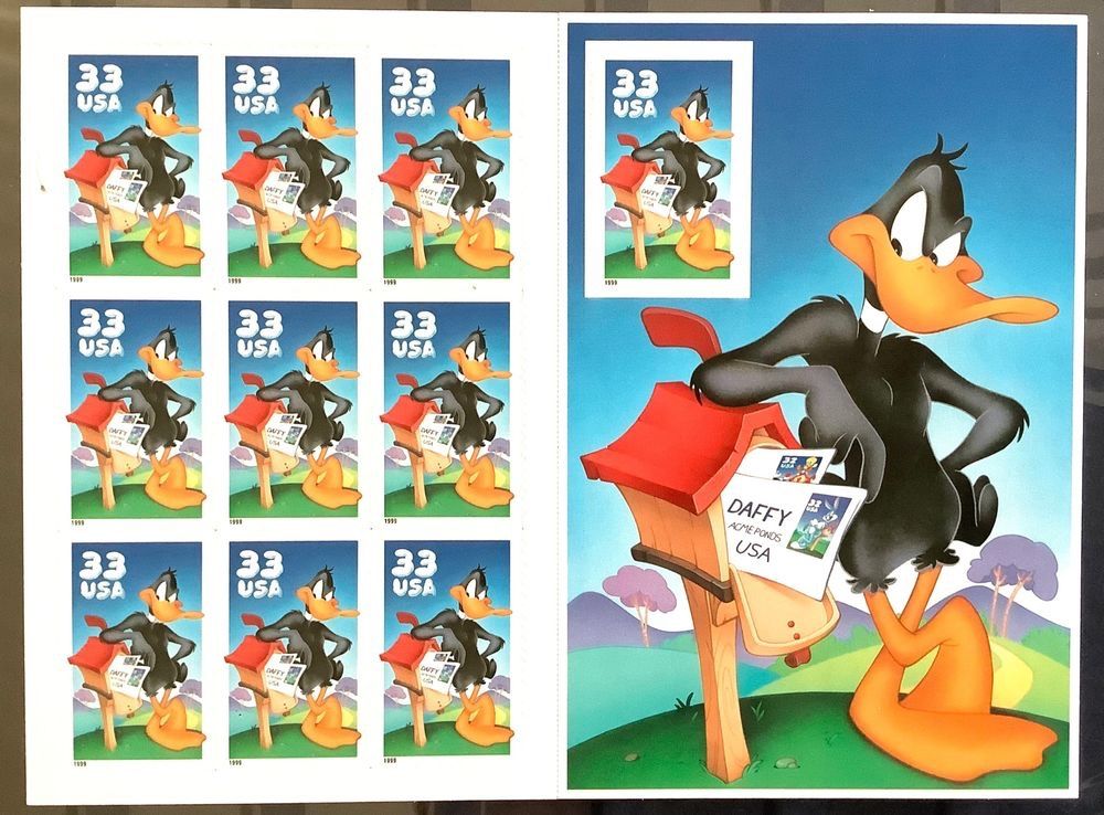 Tutti i francobolli: 1999 USA / Daffy Duck Kleinbogen ** – Nuovo (secondo la descrizione) da Liestal venduto da Skunk02