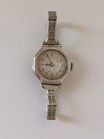 Vintage-Uhr 14-karätige Weißgoldplattierung.