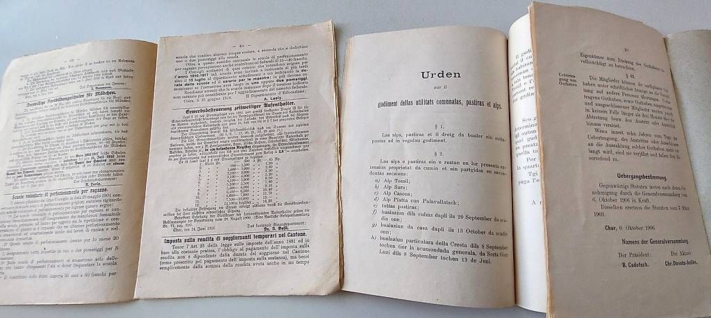 Documents: Bündner Amtsblatt 1916, Statuten 1907, Verfassung Flems 1908 – D'occasion à Uitikon Waldegg par Boots15 2