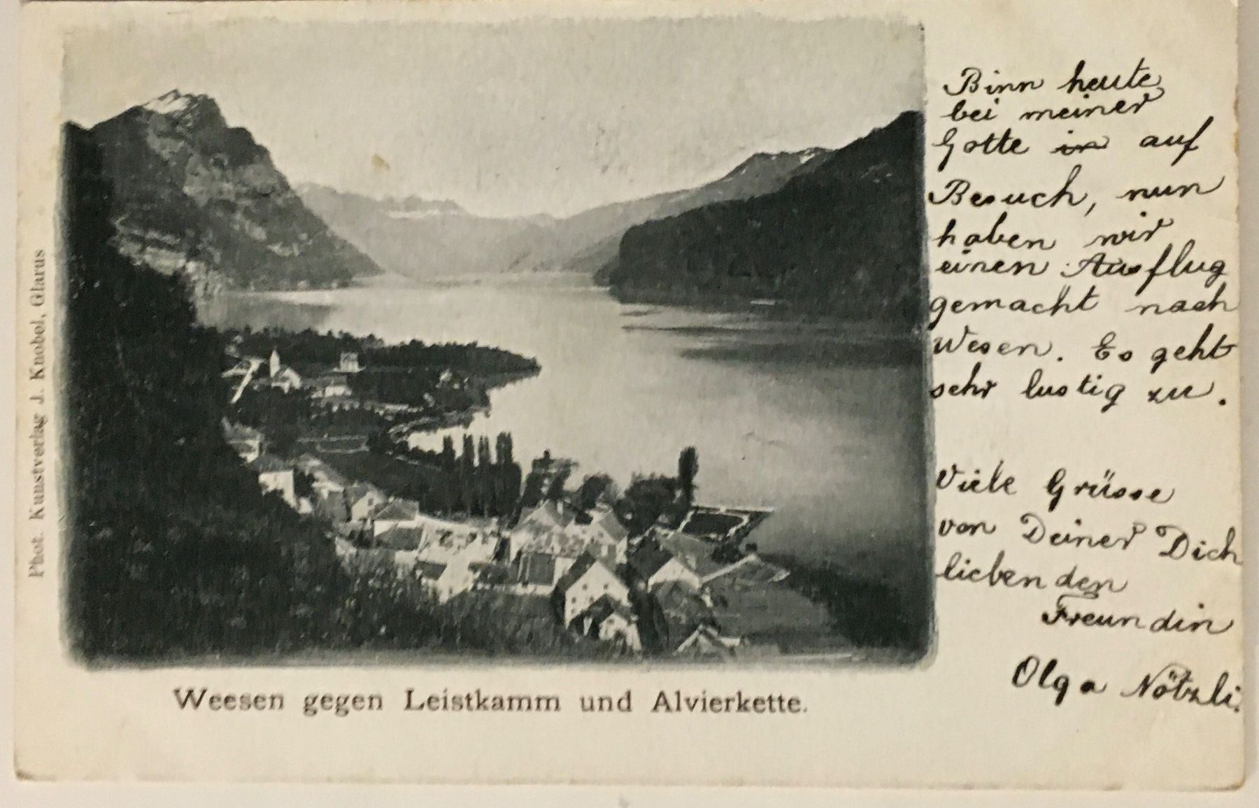 Ansichtskarten: Weesen, Stabstempel, J. Knobel, Glarus, 1902 – Gebraucht aus Frauenfeld von Merk52