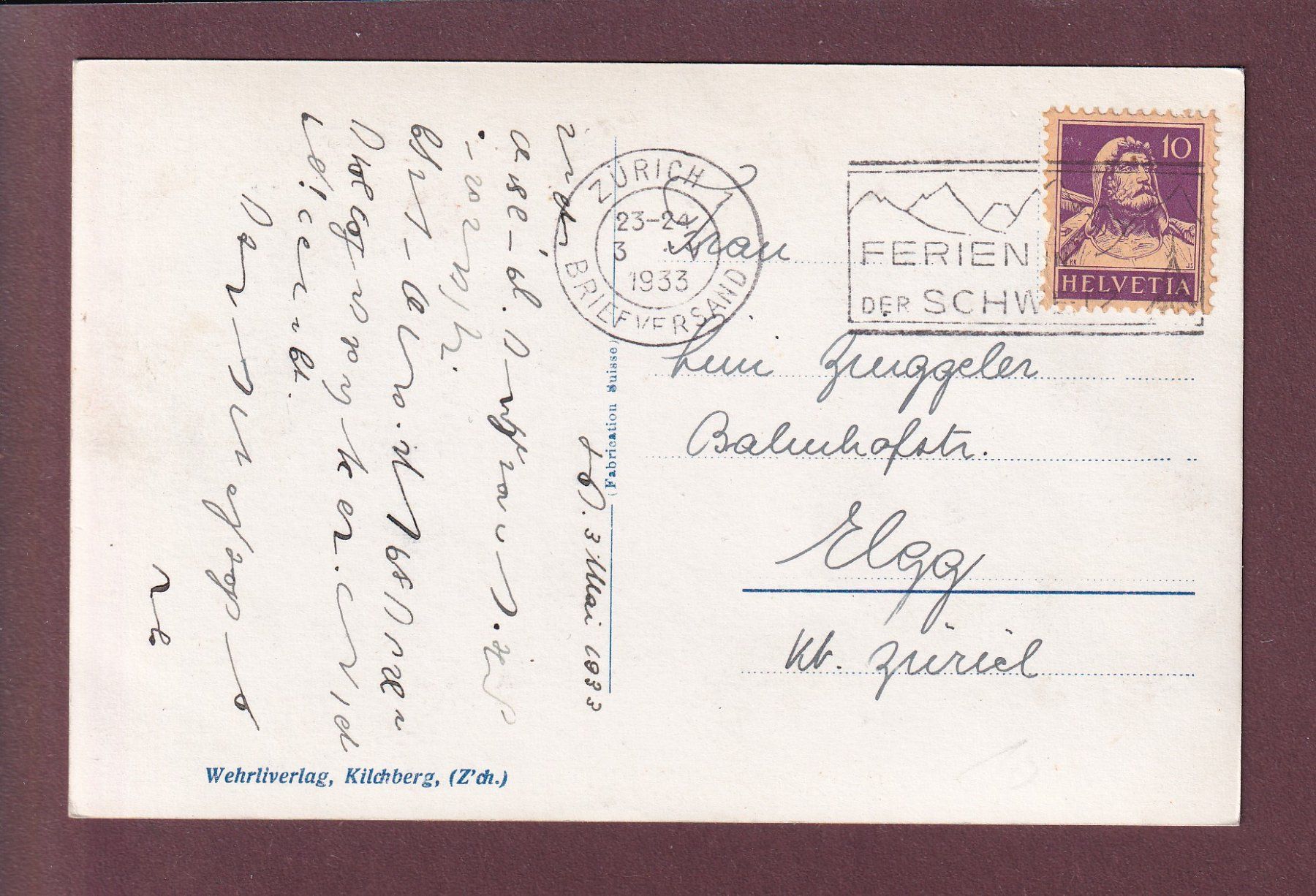 Ansichtskarten: BERN - Bärengraben - 1933 – Gebraucht aus Pully von nicecards 1