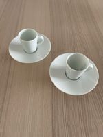 2 tasses à expresso avec soucoupe, porcelaine de Limoges