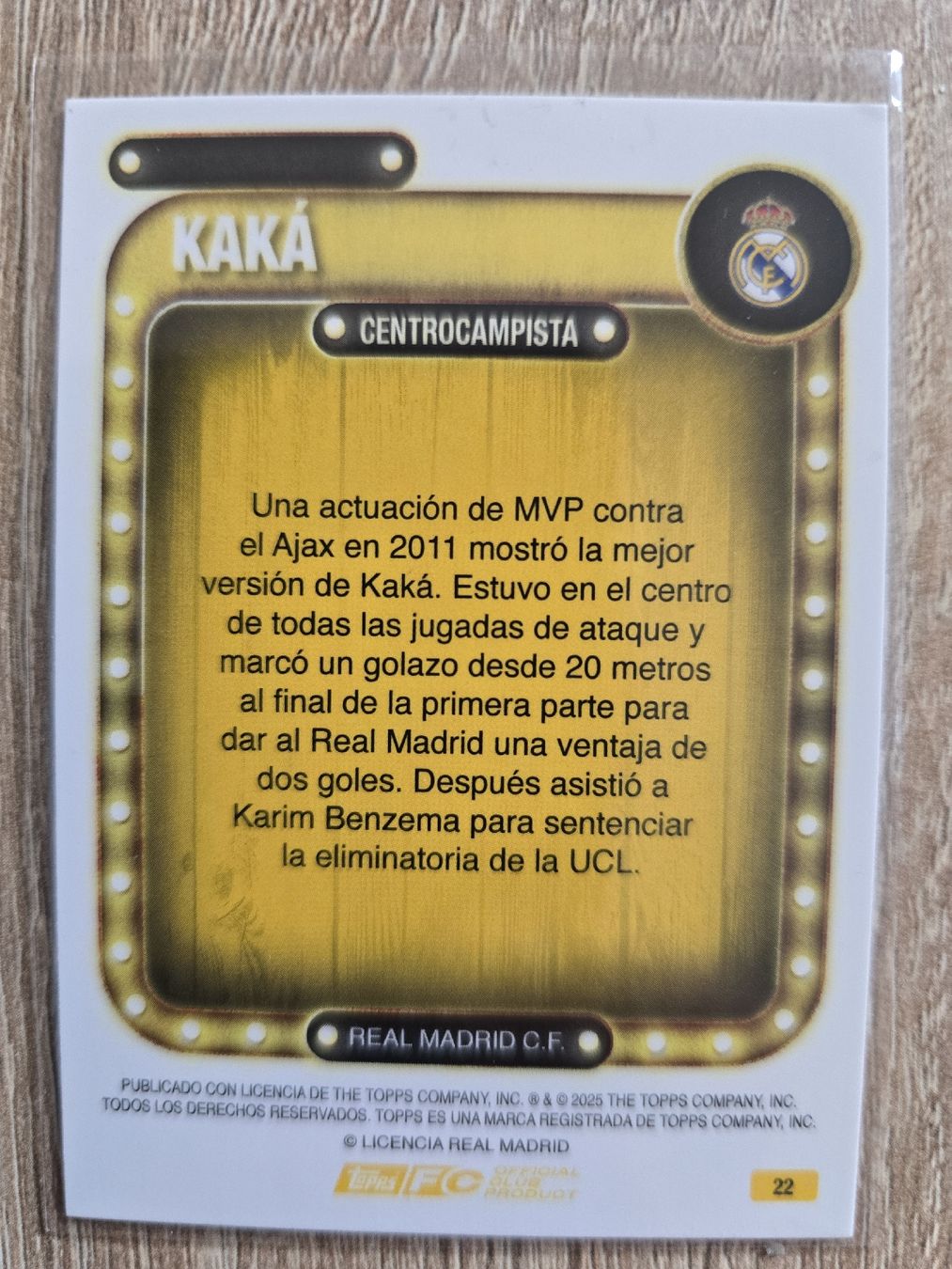 Topps Carte collezionabili: Kaká /50 Real Madrid – Nuovo (secondo la descrizione) da St. Gallen venduto da SaintCity 1