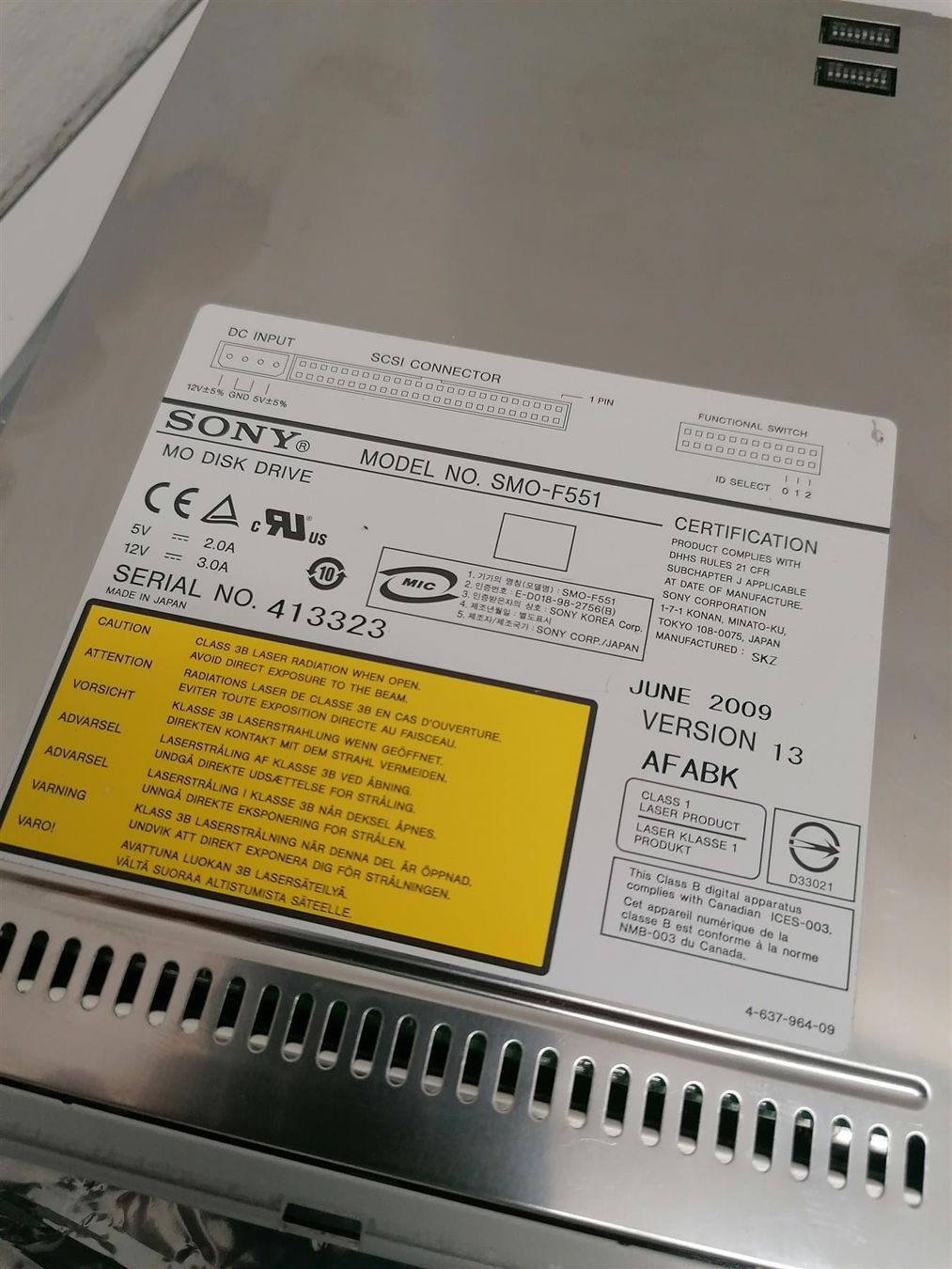 Dischi rigidi: SONY SMO-GF551 - MO Drive – Usato da Niederdorf venduto da LeptonAG_Labor 2