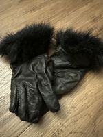 Leder Handschuhe Maddison schwarz Kunstfell guter Zustand