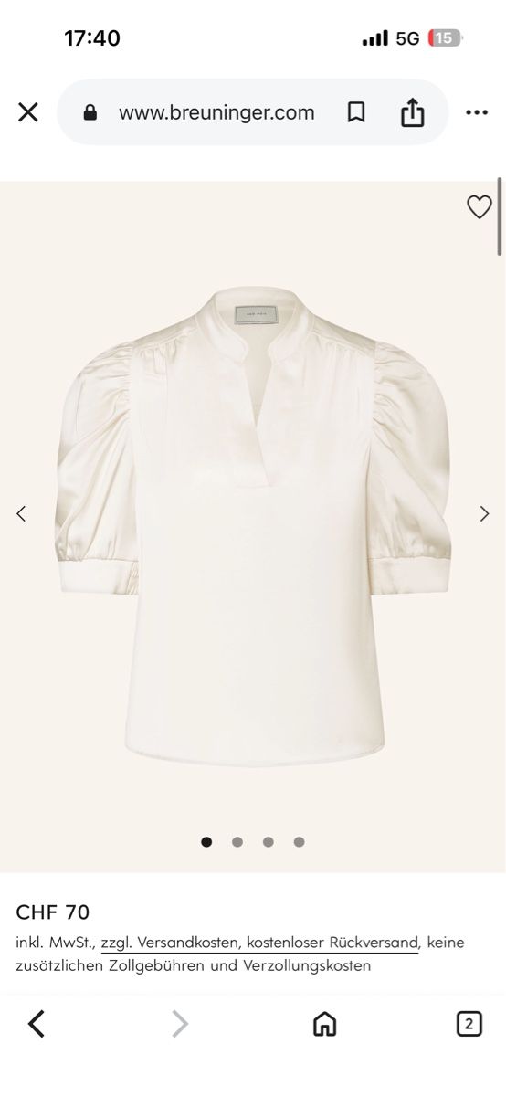 Camicette: Neo Noir Bluse Gr.36 – Nuovo (secondo la descrizione) da Winterthur venduto da Bilure