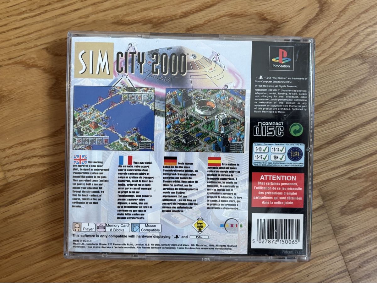 Spiele: PS (PAL) - Sim City 2000 – Gebraucht aus Widen von mxpx_1981 2