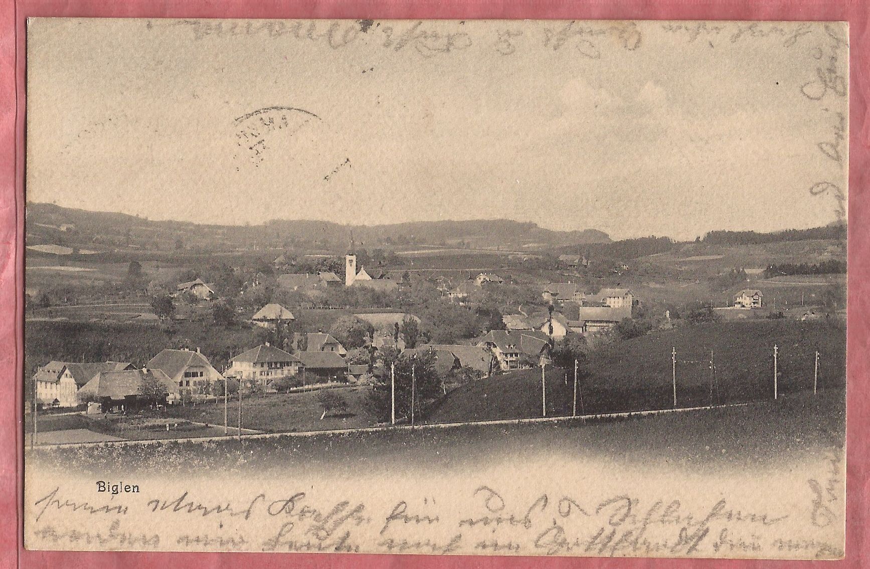 Cartoline postali: Biglen - 1909 – Usato da Fislisbach venduto da Porano
