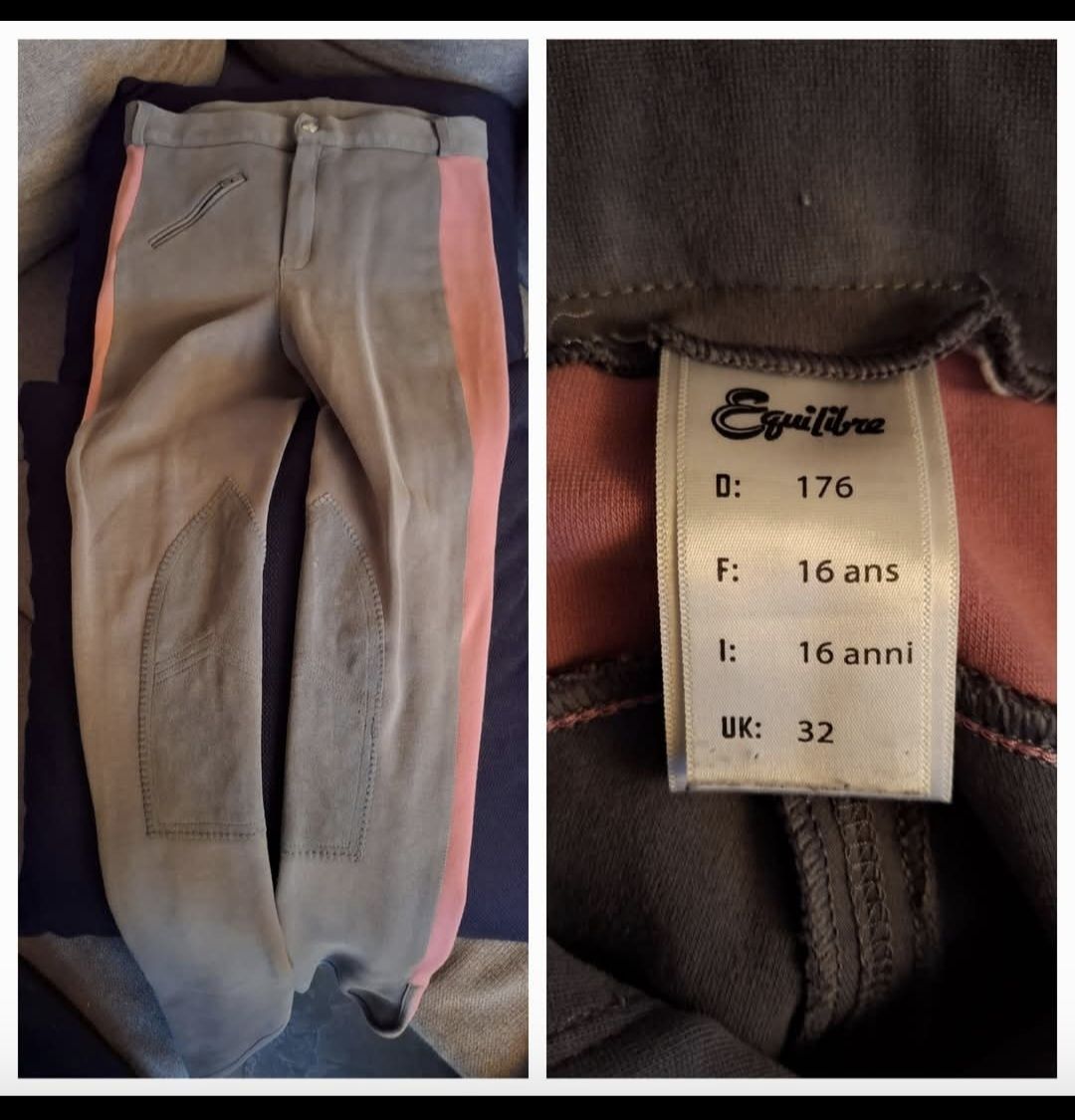 Pantaloni: Reithose Mädchen Gr. 176 pink/grau Equilibre – Usato da Eriswil venduto da Chrigu208