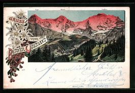 Litho Berner Oberland /Schweiz, Blick au