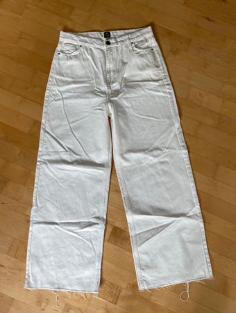 Manor Culotte Jeans Weiss Gr. 44, Sommer-Look, Neuwertig