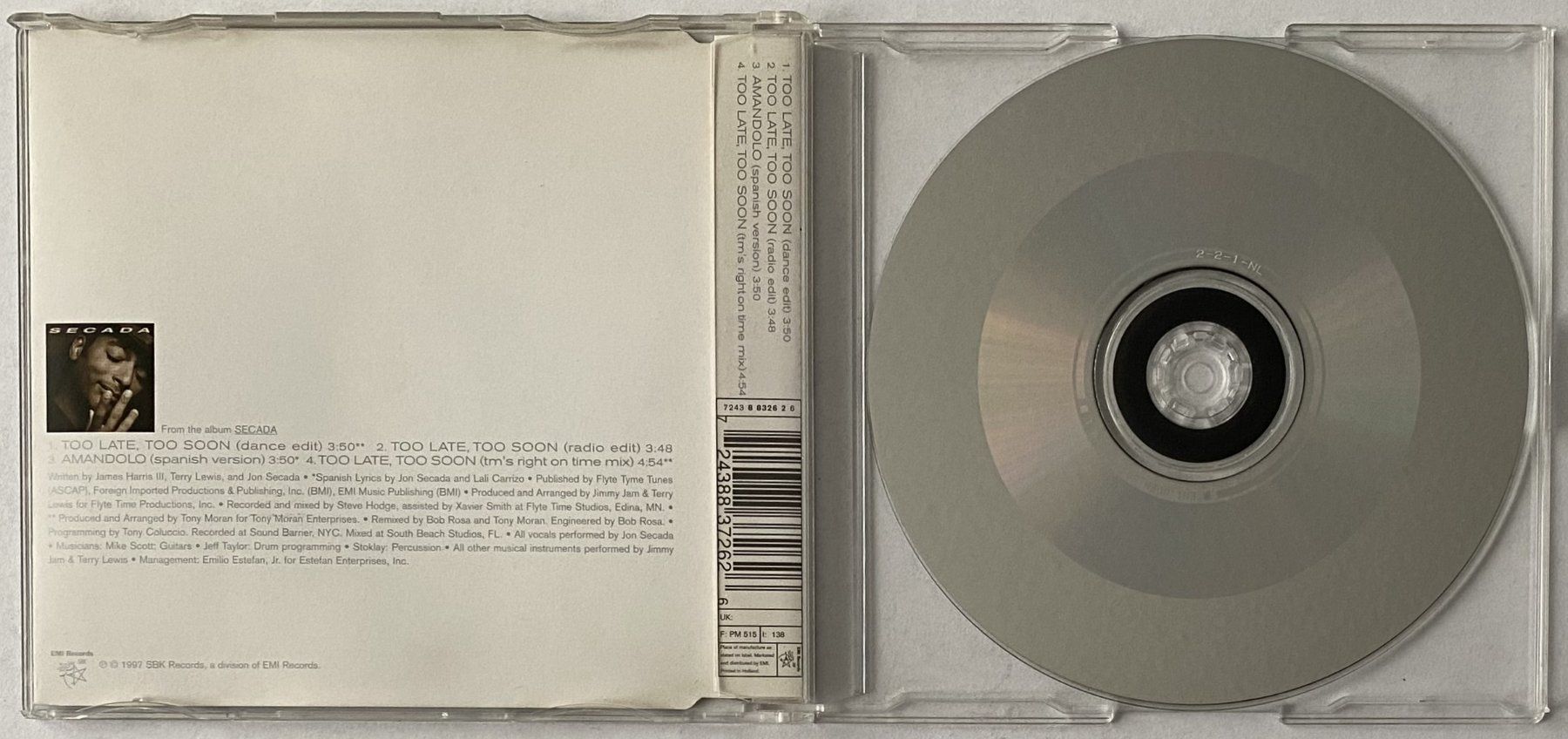CD: Secada, Too Late, Too Soon – Usato da Flums venduto da Asquillo 2