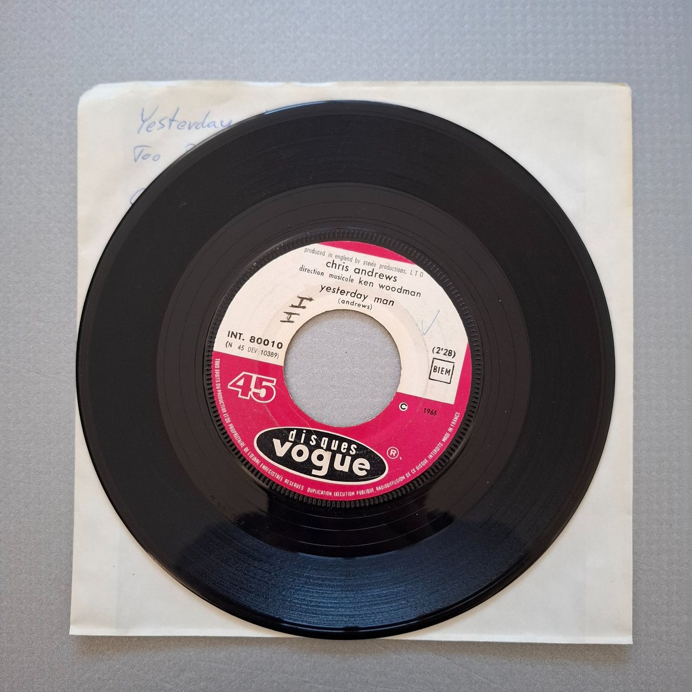 Dischi in vinile: Chris Andrews - Yesterday Man – Usato da Arbon venduto da pendulum