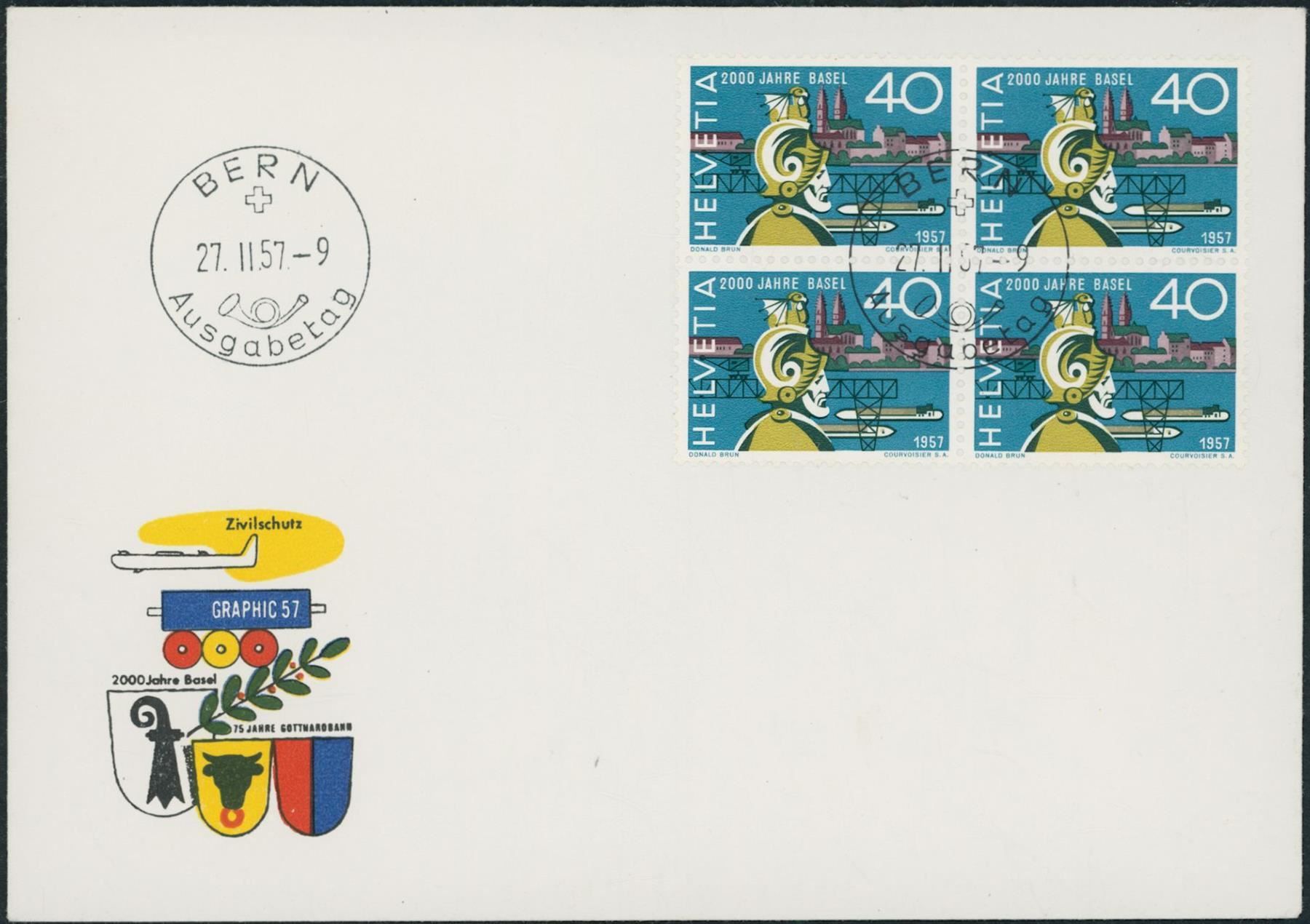 Alle Briefmarken: 1957 - Werbemarken - FDC U4 ET • dt – Gebraucht aus Schindellegi von leecollect