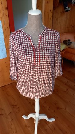 Olsen Tshirt Gr. 40, Rot Weiss Muster, Top Zustand!
