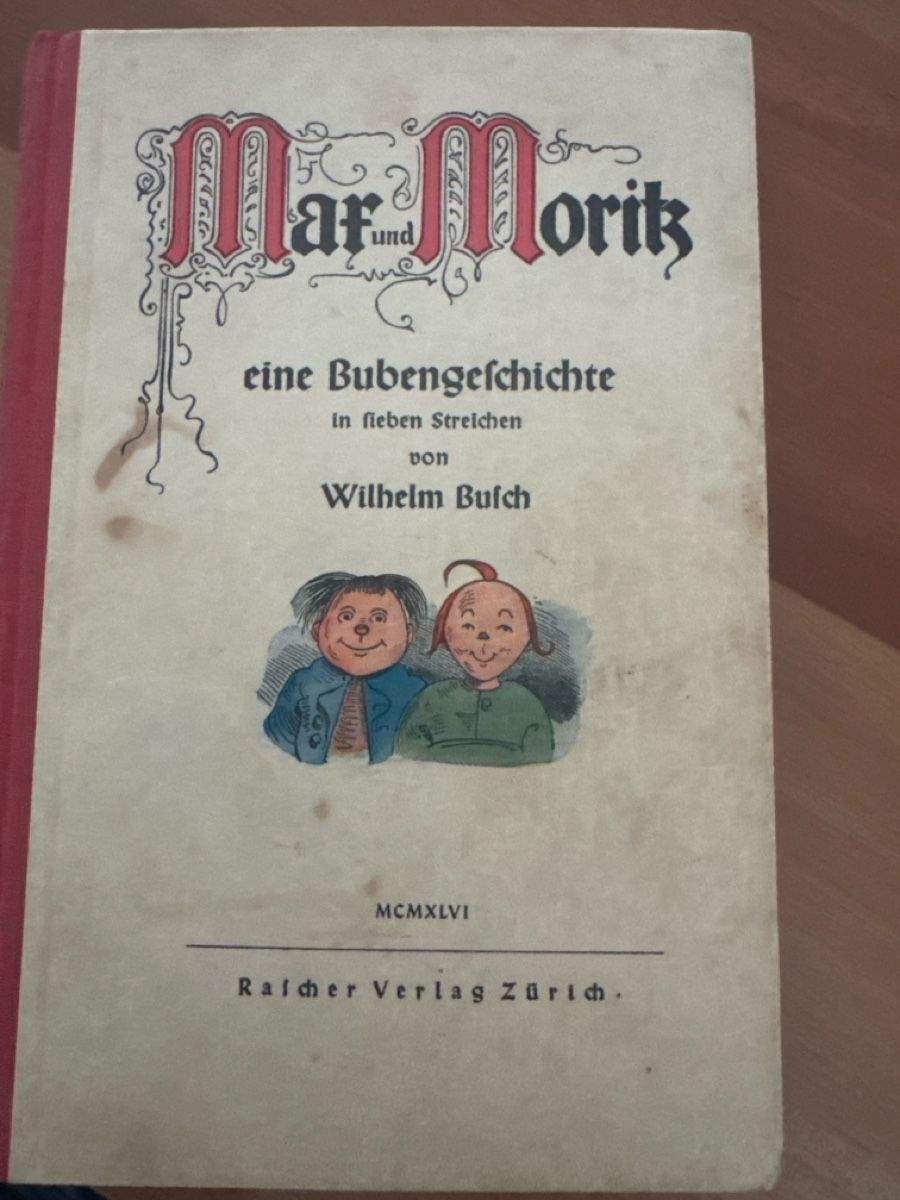 Libri: Wilhelm Busch Max und Moritz  7 Streiche 1945 – Usato da Zürich venduto da Smarties13