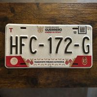🇲🇽 Mexiko Autoschild, Guerrero HFC-172-G - ORIGINAL  