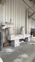 Dekorative Holzskulpturbank, Handgeschnitzt - Blickfang!
