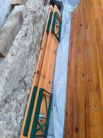 Festbank Set Holz mit Metallbeinen gebraucht